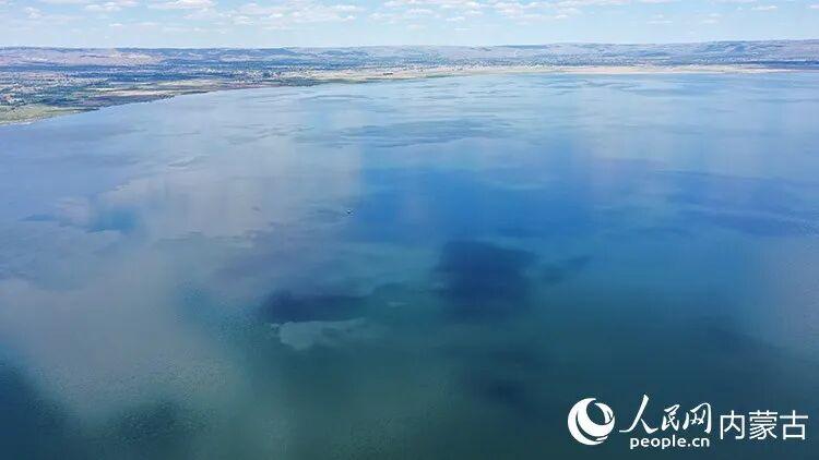 2026年5月29日，航拍镜头下的乌兰察布市岱海，湖水呈现出层次分明的蓝绿渐变。人民网记者 张力洋摄